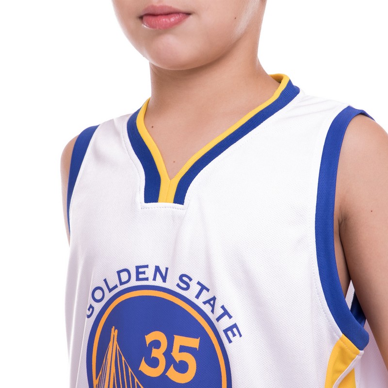Форма баскетбольна дитяча NBA клуб Golden state warriors 35 BA-0973 S-2XL білий-синій-жовтий
