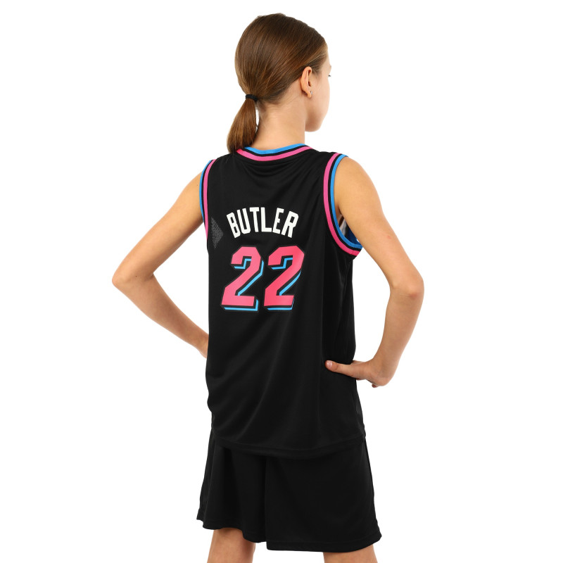 Форма баскетбольна дитяча NBA клуб Miami 22 BA-3769 S-2XL чорний-фуксія
