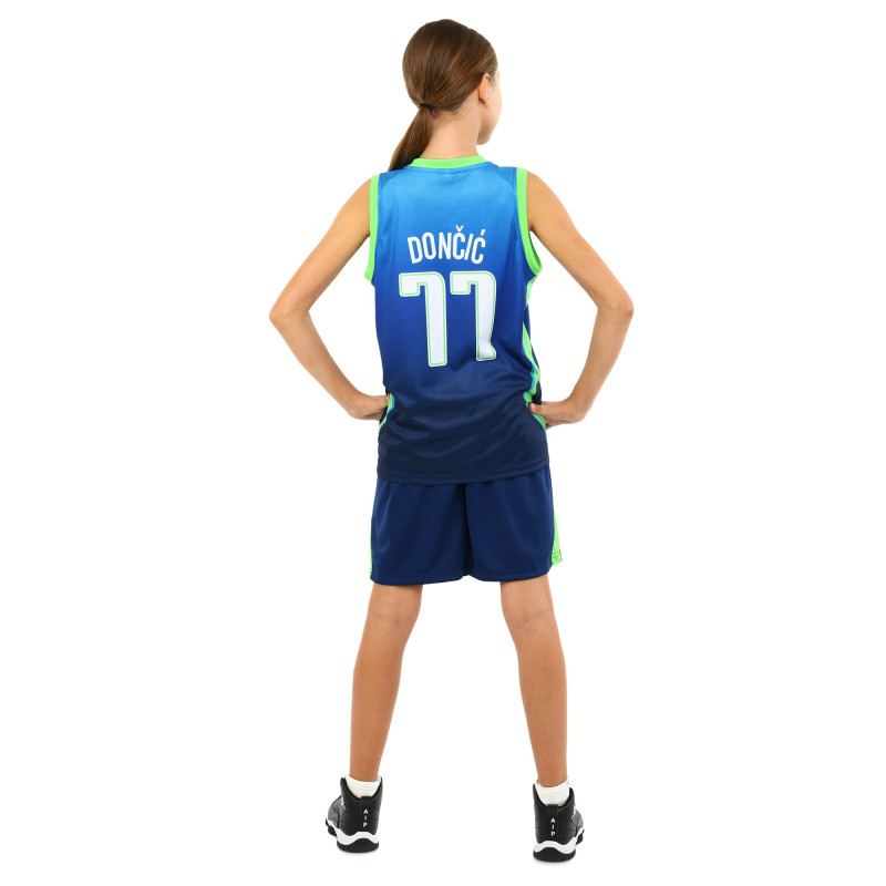 Форма баскетбольна дитяча NBA клуб Mavs 77 BA-3796 S-2XL темно-синій-блакитний-салатовий