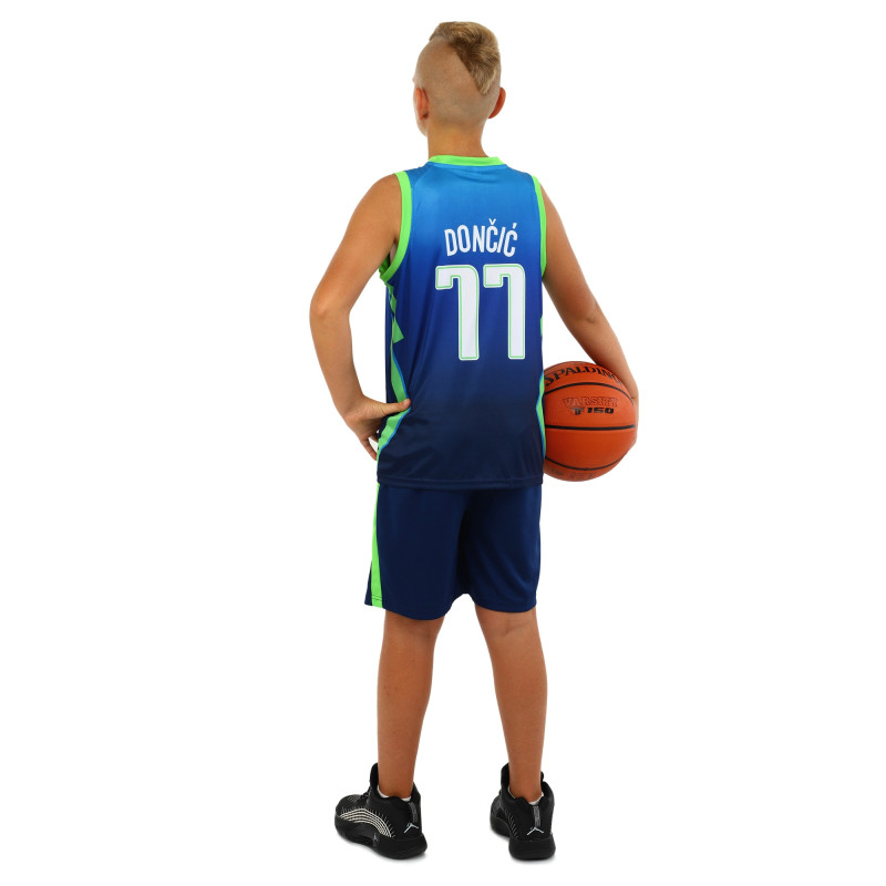 Форма баскетбольна дитяча NBA клуб Mavs 77 BA-3796 S-2XL темно-синій-блакитний-салатовий