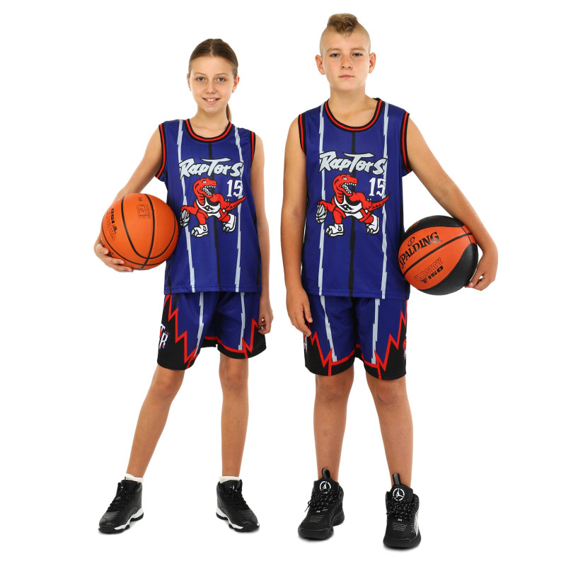 Форма баскетбольна дитяча NBA клуб Raptors 15 BA-3833 S-2XL фіолетово-червоний