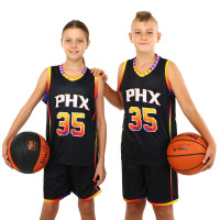 Форма баскетбольна дитяча NBA клуб Phoenix Suns 35 BA-3836 S-2XL синій-червоний-помаранчевий