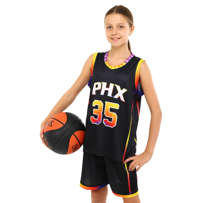 Форма баскетбольна дитяча NBA клуб Phoenix Suns 35 BA-3836 S-2XL синій-червоний-помаранчевий