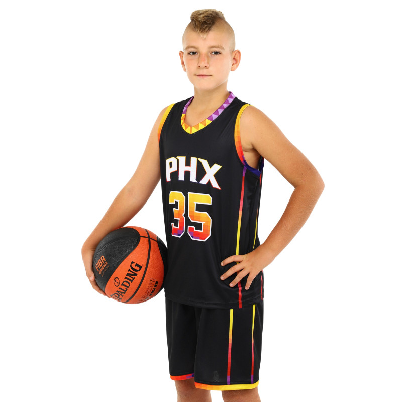 Форма баскетбольна дитяча NBA клуб Phoenix Suns 35 BA-3836 S-2XL синій-червоний-помаранчевий