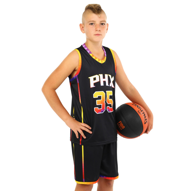 Форма баскетбольна дитяча NBA клуб Phoenix Suns 35 BA-3836 S-2XL синій-червоний-помаранчевий