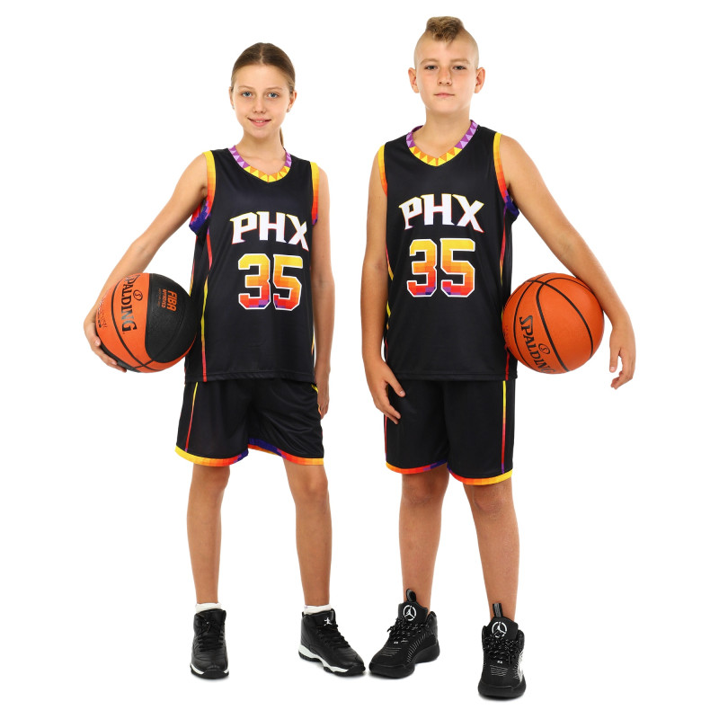 Форма баскетбольна дитяча NBA клуб Phoenix Suns 35 BA-3836 S-2XL синій-червоний-помаранчевий
