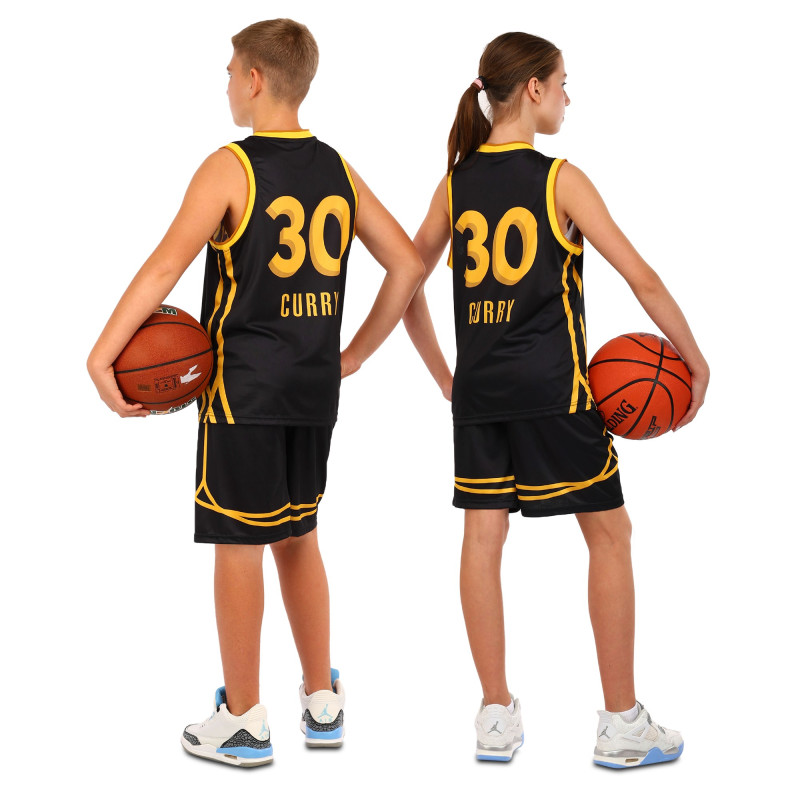 Форма баскетбольна дитяча NBA клуб San Francisco 30 BA-6595 S-2XL чорний-жовтий