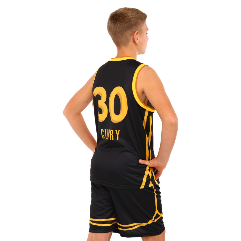 Форма баскетбольна дитяча NBA клуб San Francisco 30 BA-6595 S-2XL чорний-жовтий