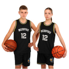 Форма баскетбольна дитяча NBA клуб Memphis Grizzlies 12 BA-6599 S-2XL чорний