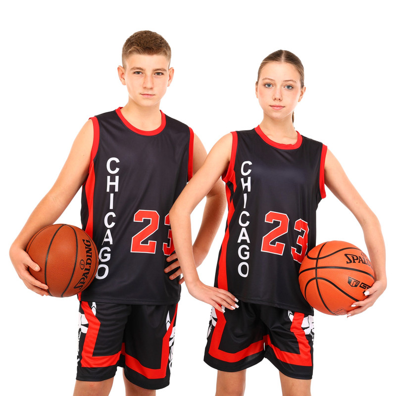 Форма баскетбольна дитяча NBA клуб Chicago Bulls 23 BA-6608 S-2XL чорний-червоний