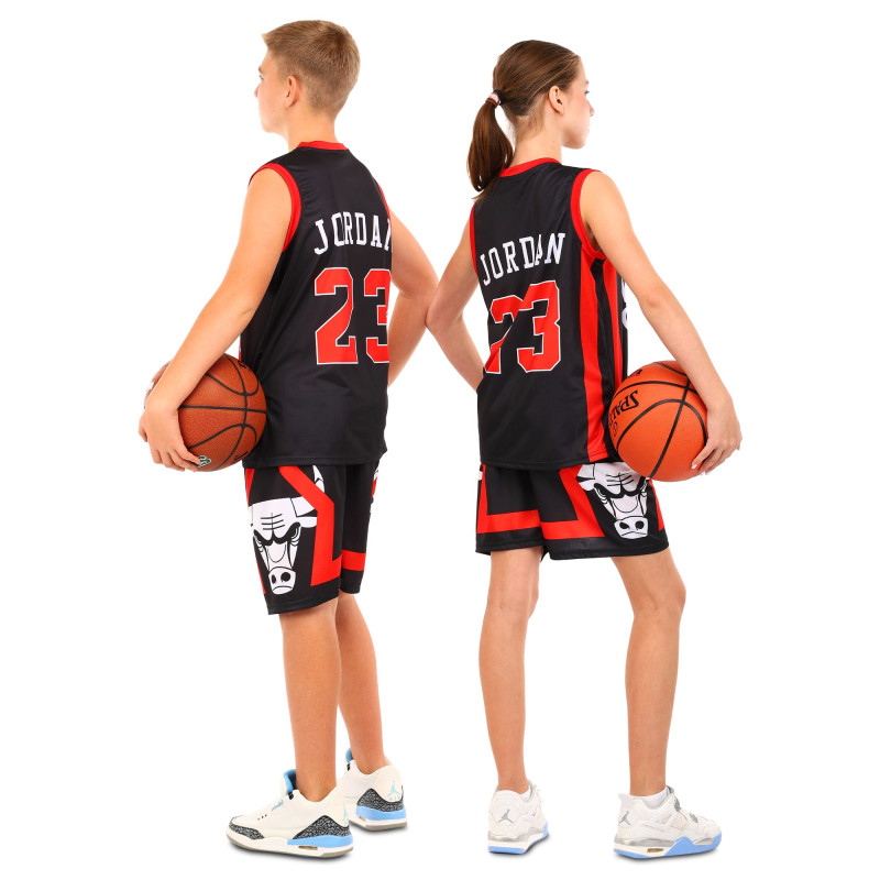 Форма баскетбольна дитяча NBA клуб Chicago Bulls 23 BA-6608 S-2XL чорний-червоний