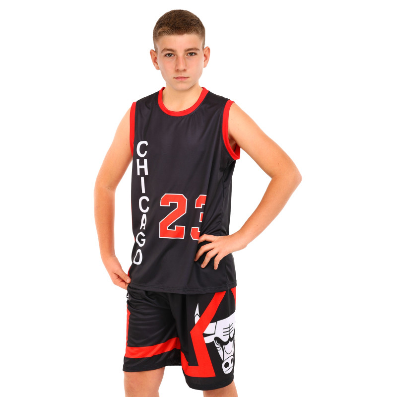 Форма баскетбольна дитяча NBA клуб Chicago Bulls 23 BA-6608 S-2XL чорний-червоний