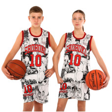Форма баскетбольна дитяча NBA клуб Shuhoku 10 BA-6609 S-2XL білий-червоний