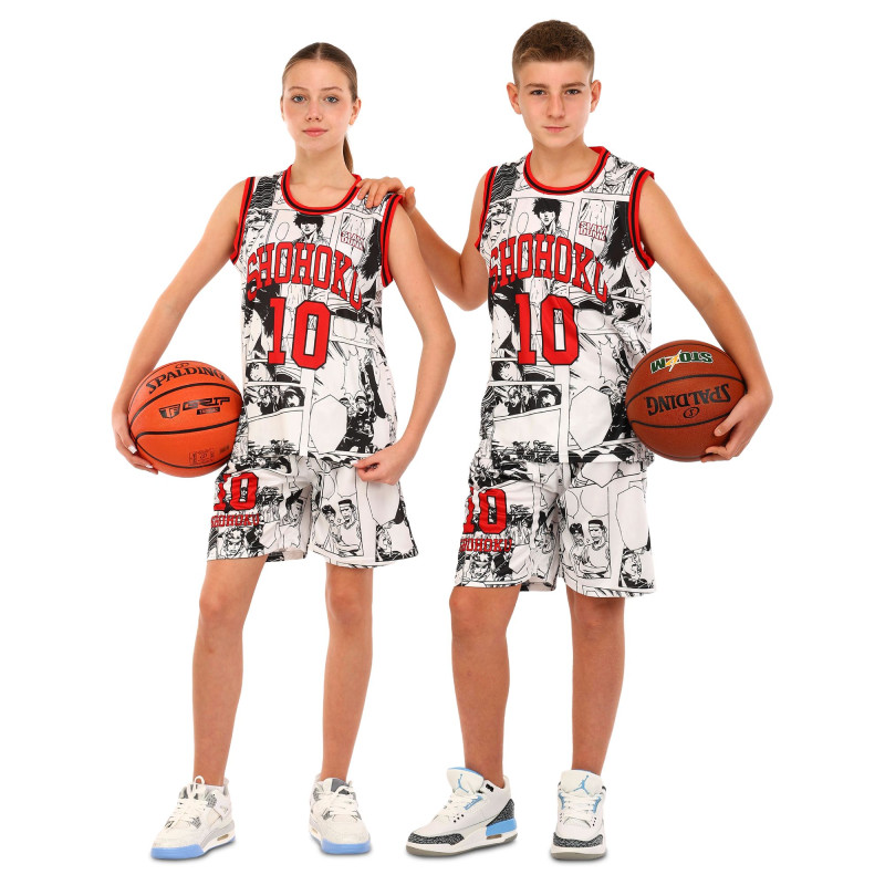 Форма баскетбольна дитяча NBA клуб Shuhoku 10 BA-6609 S-2XL білий-червоний