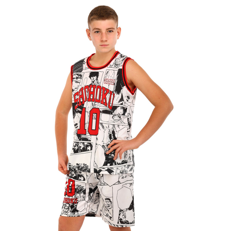 Форма баскетбольна дитяча NBA клуб Shuhoku 10 BA-6609 S-2XL білий-червоний