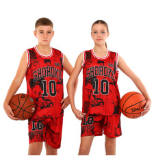 Форма баскетбольна дитяча NBA клуб Shuhoku 10 BA-6614 S-2XL червоний-чорний