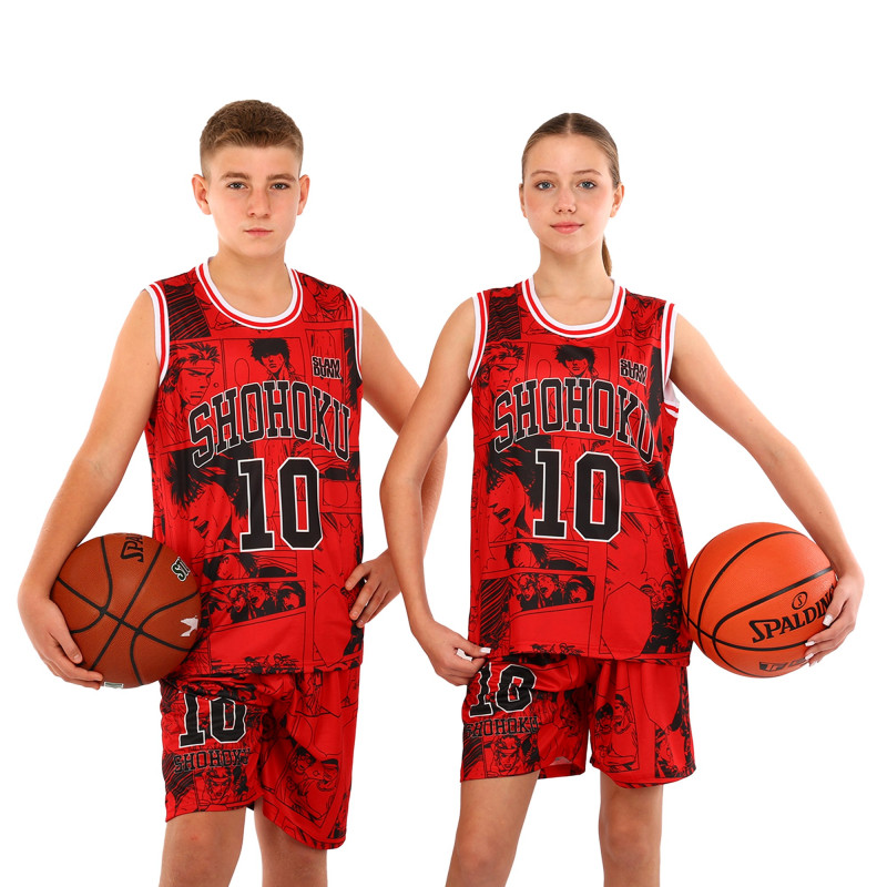 Форма баскетбольна дитяча NBA клуб Shuhoku 10 BA-6614 S-2XL червоний-чорний
