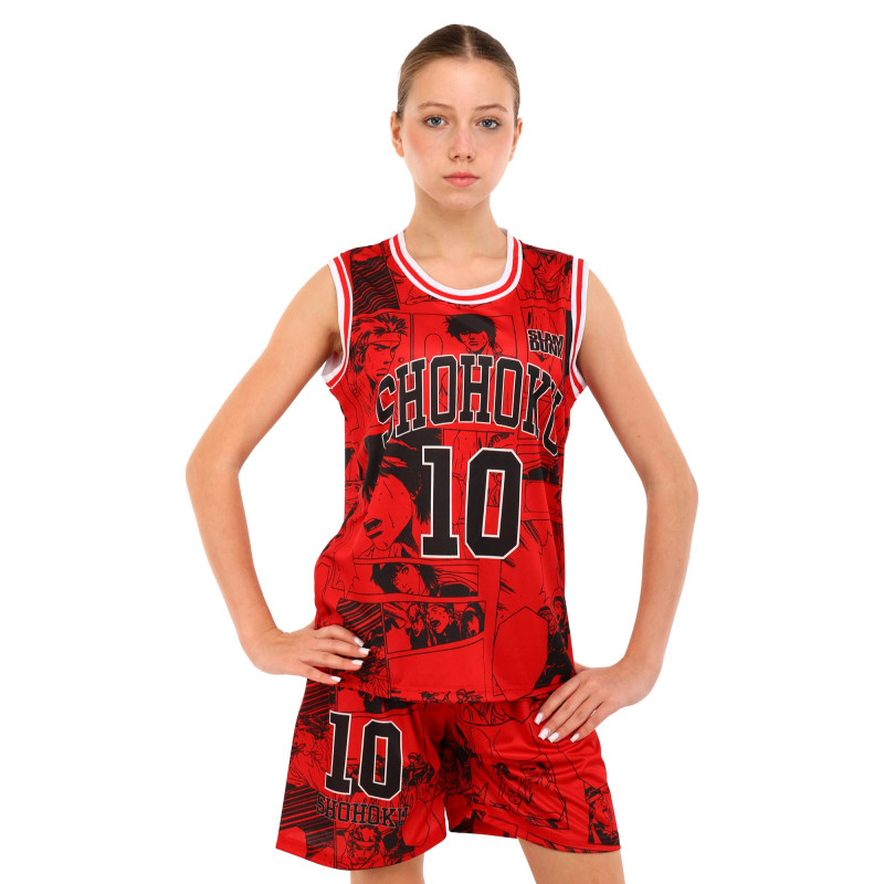Форма баскетбольна дитяча NBA клуб Shuhoku 10 BA-6614 S-2XL червоний-чорний