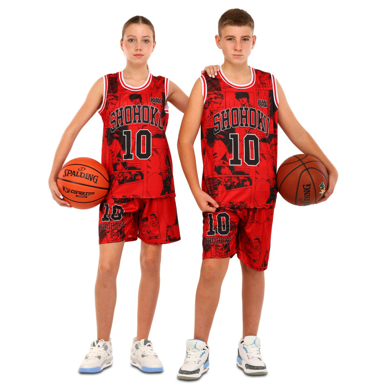 Форма баскетбольна дитяча NBA клуб Shuhoku 10 BA-6614 S-2XL червоний-чорний