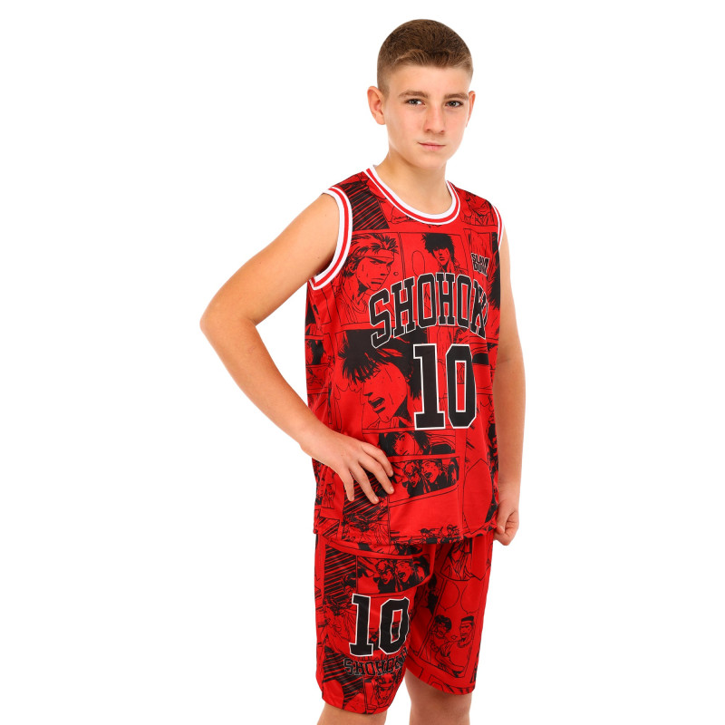 Форма баскетбольна дитяча NBA клуб Shuhoku 10 BA-6614 S-2XL червоний-чорний