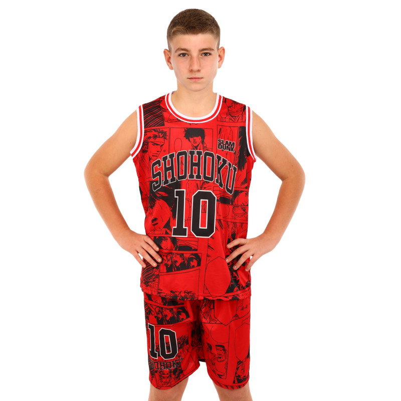 Форма баскетбольна дитяча NBA клуб Shuhoku 10 BA-6614 S-2XL червоний-чорний