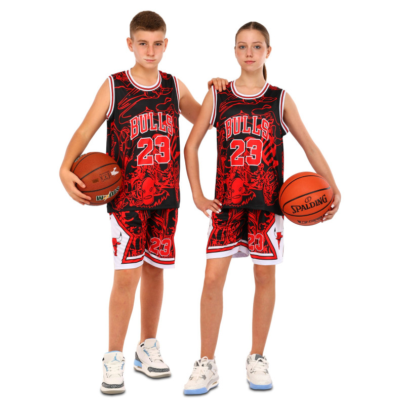 Форма баскетбольна дитяча NBA клуб Chicago Bulls 23 BA-6625 S-2XL чорний-червоний