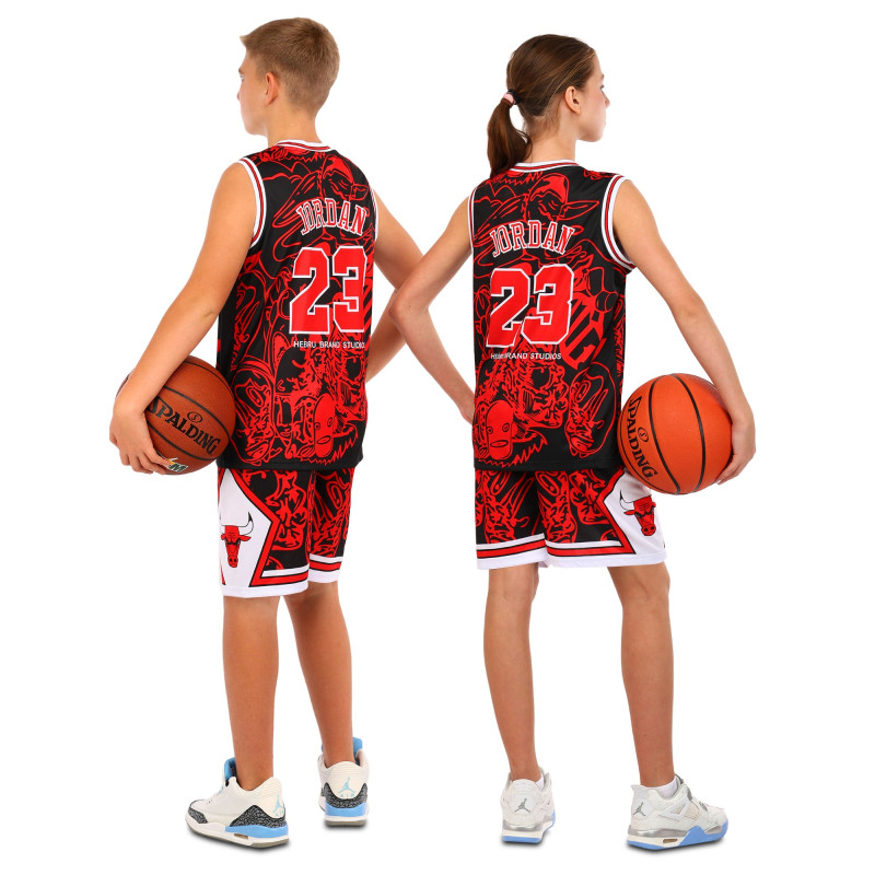 Форма баскетбольна дитяча NBA клуб Chicago Bulls 23 BA-6625 S-2XL чорний-червоний
