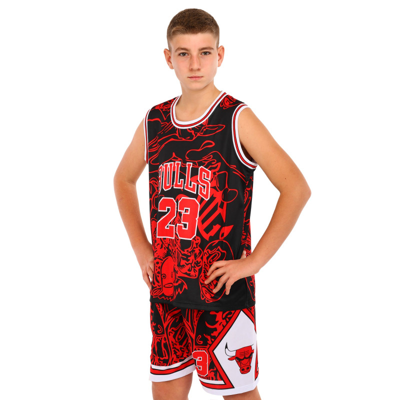 Форма баскетбольна дитяча NBA клуб Chicago Bulls 23 BA-6625 S-2XL чорний-червоний