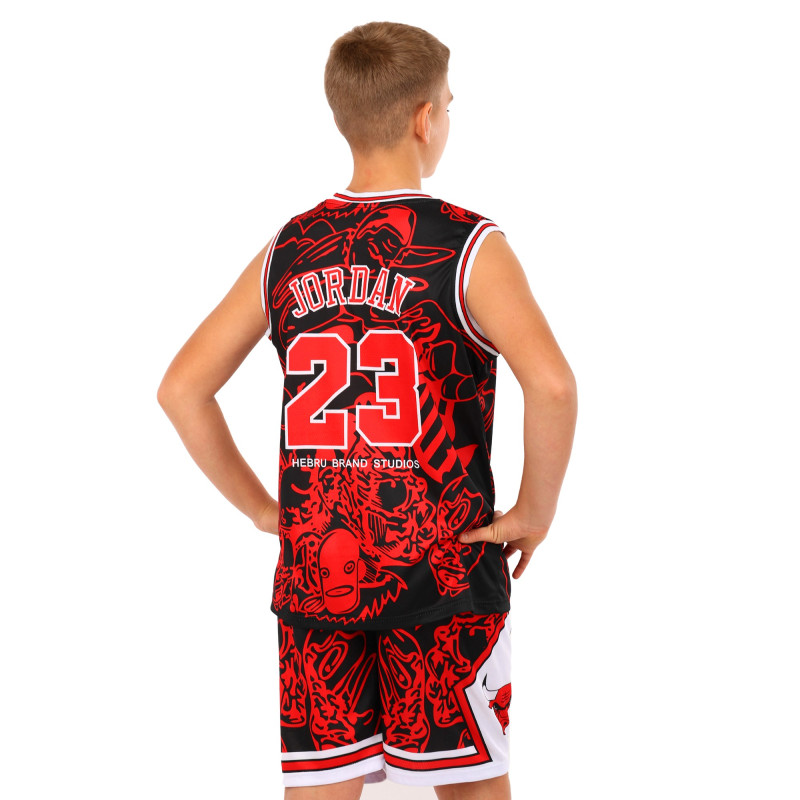Форма баскетбольна дитяча NBA клуб Chicago Bulls 23 BA-6625 S-2XL чорний-червоний