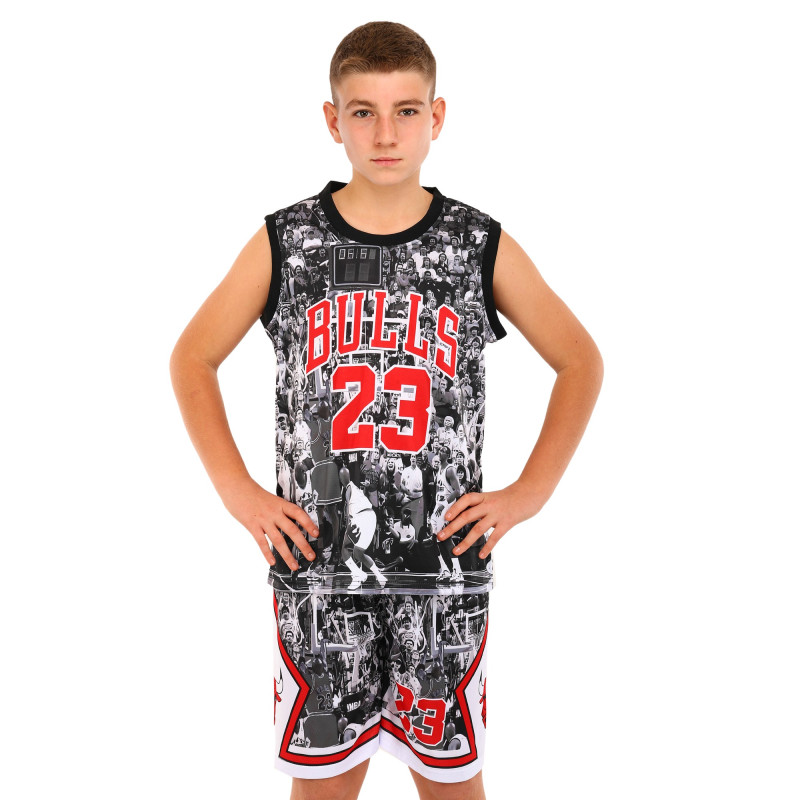 Форма баскетбольна дитяча NBA клуб Chicago Bulls 23 BA-6644 S-2XL чорний-білий