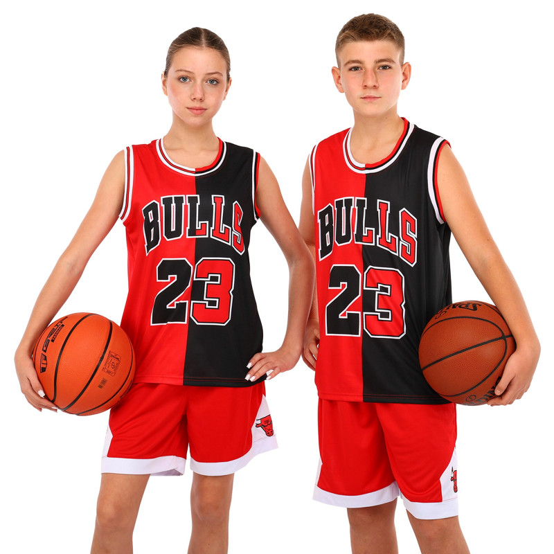 Форма баскетбольна дитяча NBA клуб Chicago Bulls 23 BA-6648 S-2XL червоний-чорний