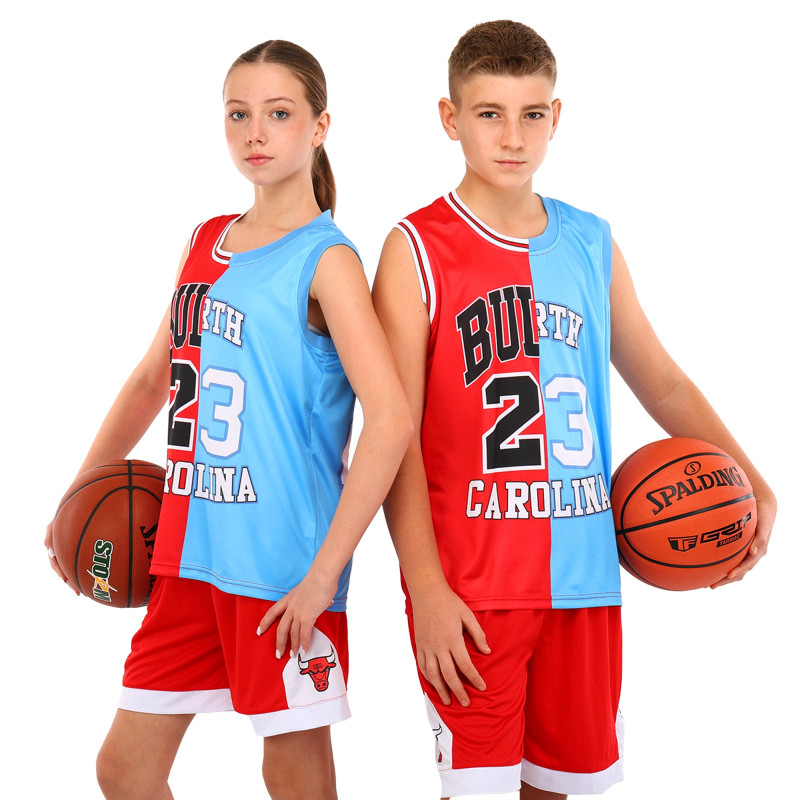 Форма баскетбольна дитяча NBA клуб Chicago Bulls 23 BA-6654 S-2XL червоний-блакитний