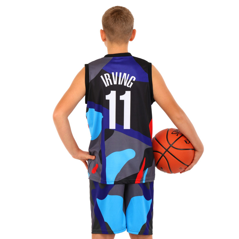 Форма баскетбольна дитяча NBA клуб Nets 11 BA-6655 S-2XL сірий-чорний-блакитний