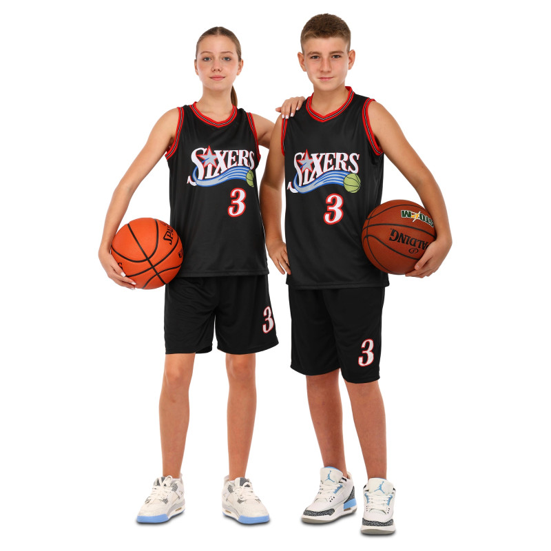 Форма баскетбольна дитяча NBA клуб Sixers 3 BA-6657 S-2XL чорний-червоний