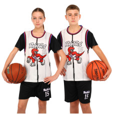 Форма баскетбольна дитяча NBA клуб Raptors 15 BA-6658 S-2XL білий-чорний