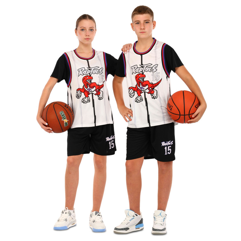 Форма баскетбольна дитяча NBA клуб Raptors 15 BA-6658 S-2XL білий-чорний