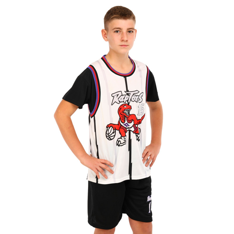 Форма баскетбольна дитяча NBA клуб Raptors 15 BA-6658 S-2XL білий-чорний