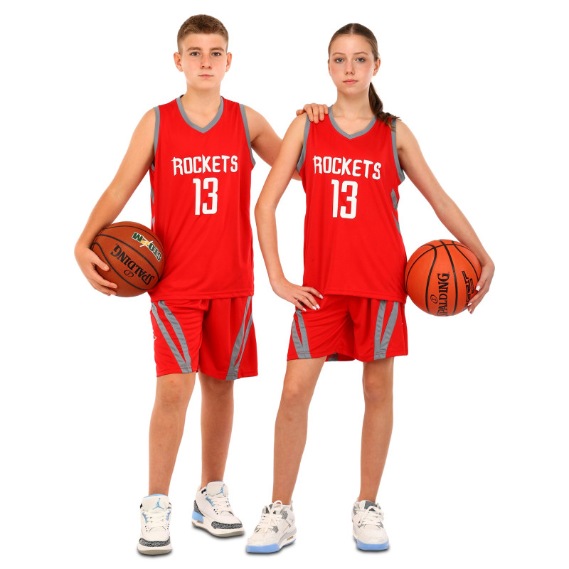 Форма баскетбольна дитяча NBA клуб Houston Rockets 13 BA-6659 S-2XL червоний