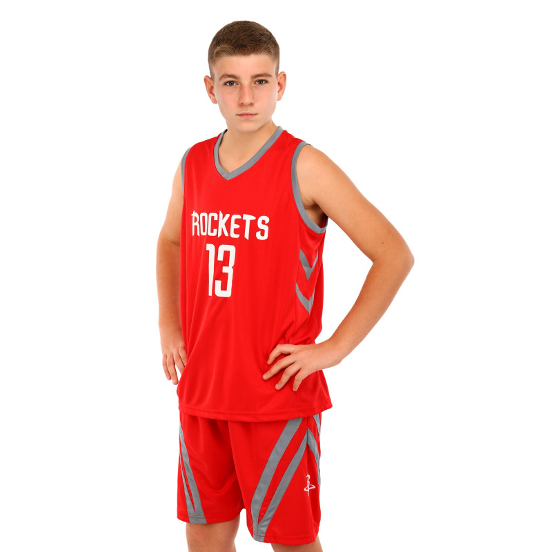 Форма баскетбольна дитяча NBA клуб Houston Rockets 13 BA-6659 S-2XL червоний