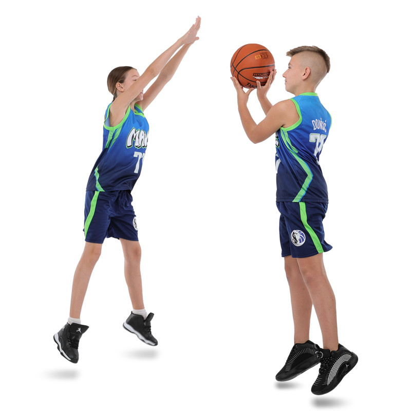 Форма баскетбольна дитяча NBA клуб Mavs 77 BA-9826 S-2XL синій-жовтий