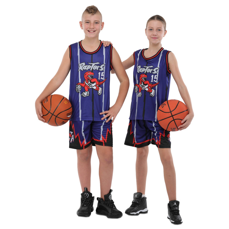 Форма баскетбольна дитяча NBA клуб Raptors 15 BA-9828 S-2XL фіолетово-червоний