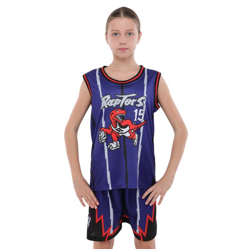Форма баскетбольна дитяча NBA клуб Raptors 15 BA-9828 S-2XL фіолетово-червоний