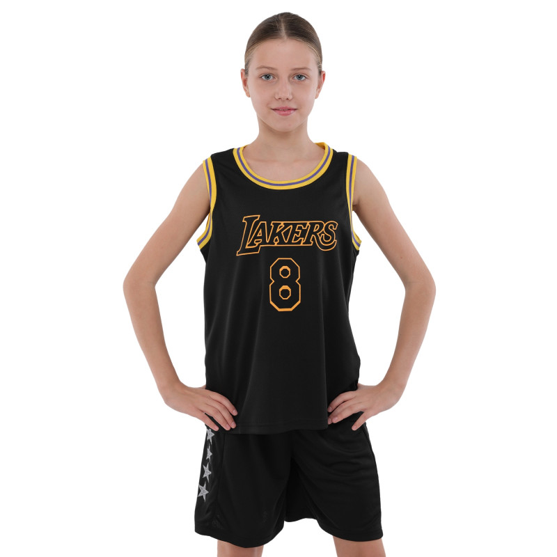 Форма баскетбольна дитяча NBA клуб Los Angeles Lakers 8 BA-9829 S-2XL чорний-жовтий