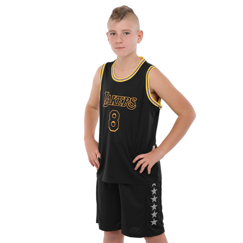 Форма баскетбольна дитяча NBA клуб Los Angeles Lakers 8 BA-9829 S-2XL чорний-жовтий