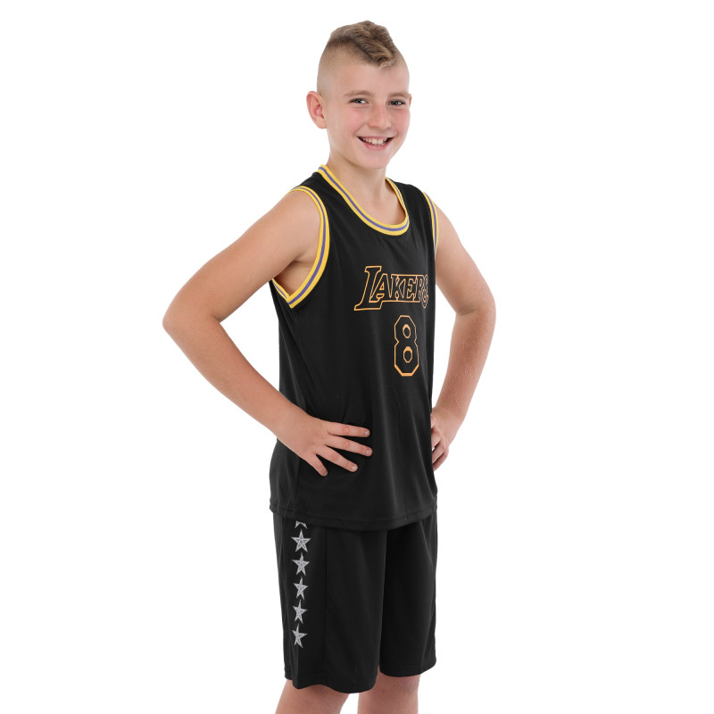 Форма баскетбольна дитяча NBA клуб Los Angeles Lakers 8 BA-9829 S-2XL чорний-жовтий