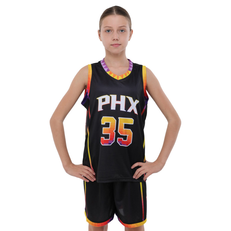 Форма баскетбольна дитяча NBA клуб Phoenix Suns 35 BA-9830 S-2XL чорний-жовтий