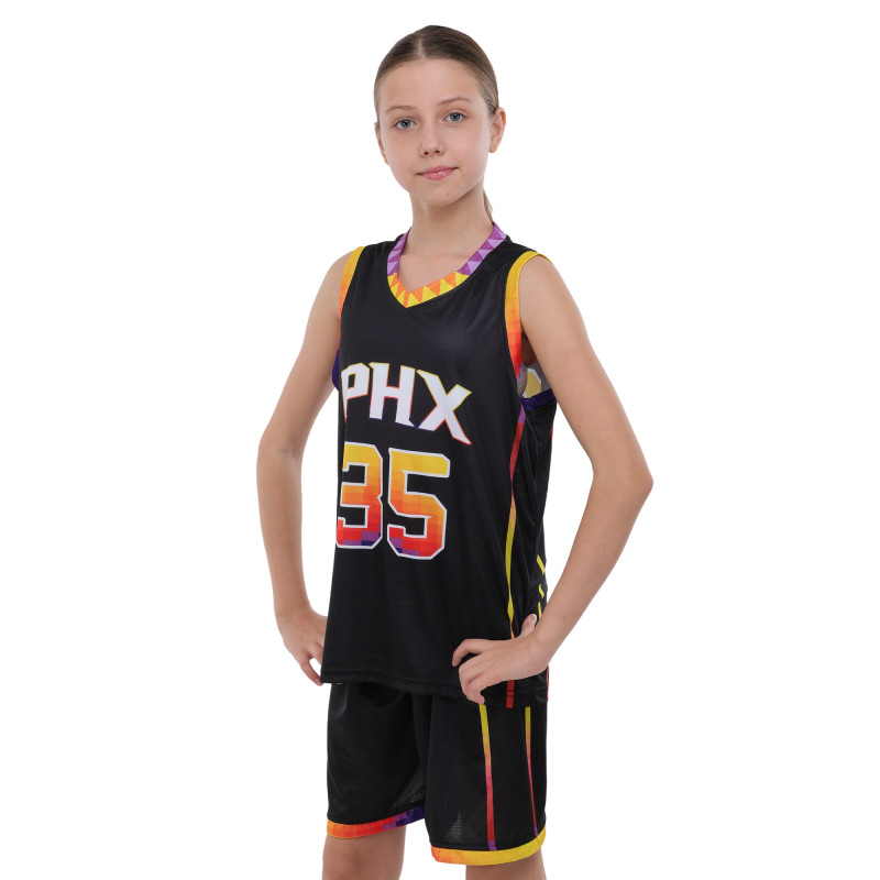Форма баскетбольна дитяча NBA клуб Phoenix Suns 35 BA-9830 S-2XL чорний-жовтий