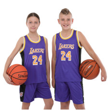 Форма баскетбольна дитяча NBA клуб Los Angeles Lakers 24 BA-9831 S-2XL фіолетовий-жовтий