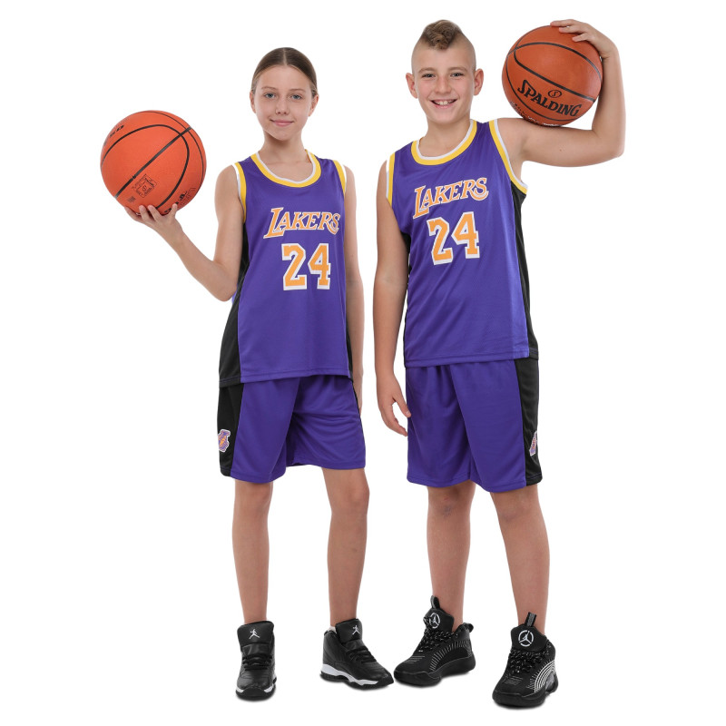 Форма баскетбольна дитяча NBA клуб Los Angeles Lakers 24 BA-9831 S-2XL фіолетовий-жовтий