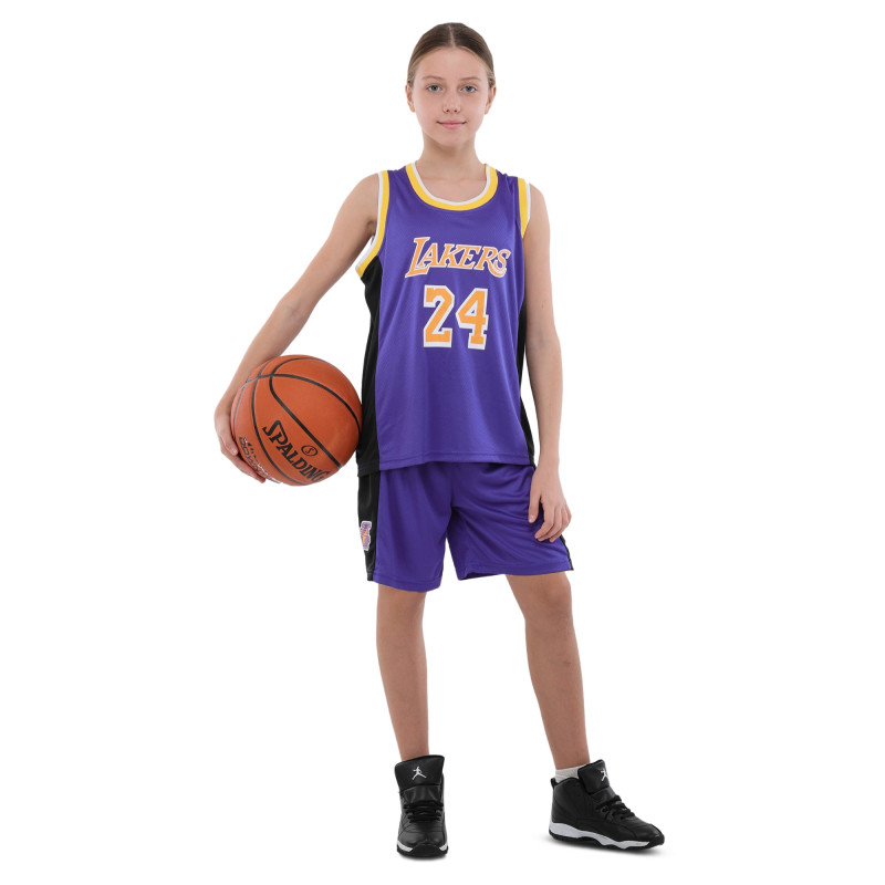 Форма баскетбольна дитяча NBA клуб Los Angeles Lakers 24 BA-9831 S-2XL фіолетовий-жовтий